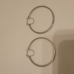 Chrystina genuine crystal and sterling silver hoop earrings
